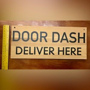 Wooden “Door Dash Deliver Here” Sign